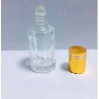 clear Glass roll on Perfume Make up Container Essential Oils octagon attar bottle