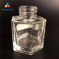 Custom Size Mold Blown 50ML Glass Square Perfume Bottles