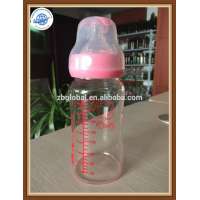 240ml glass material baby feeding bottles with silicon nipple