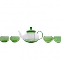 wholesale chinese heat resistant borosilicate glass tea pot for one set with infuser