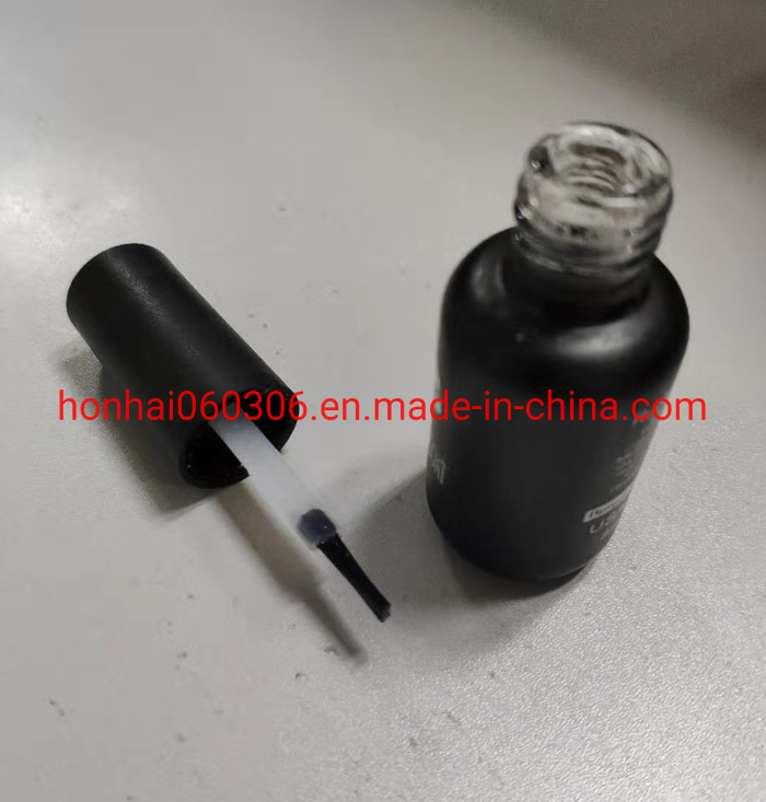 10ml Matte Black UV Gel Empty Nail Polish Glass Bottle with Brush